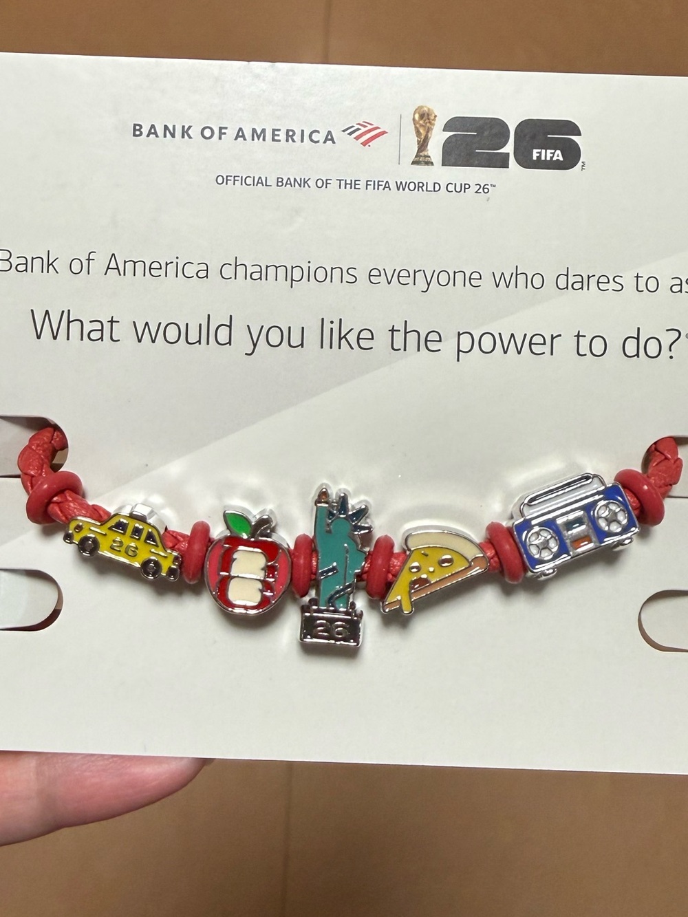 2026 FIFA World Cup New York City Charm Bracelet Fan Band Bank of America NYC
